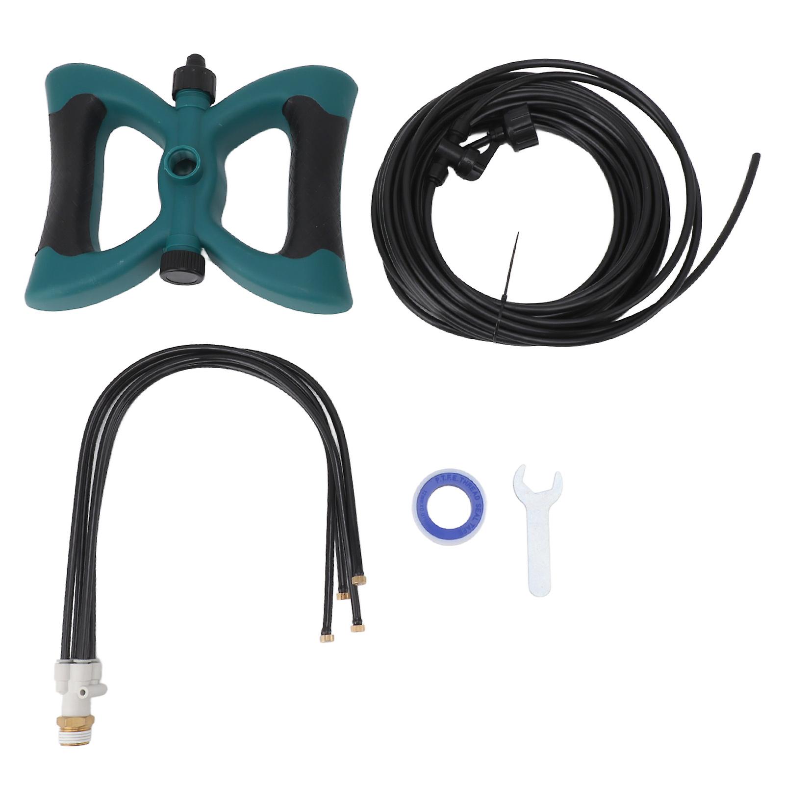 Outdoor Standing Misters Cooling System with Flexible Adjustable Angle, Anti-Leakage Portable Mister and 10m Extension Hose EU Thread for Yard