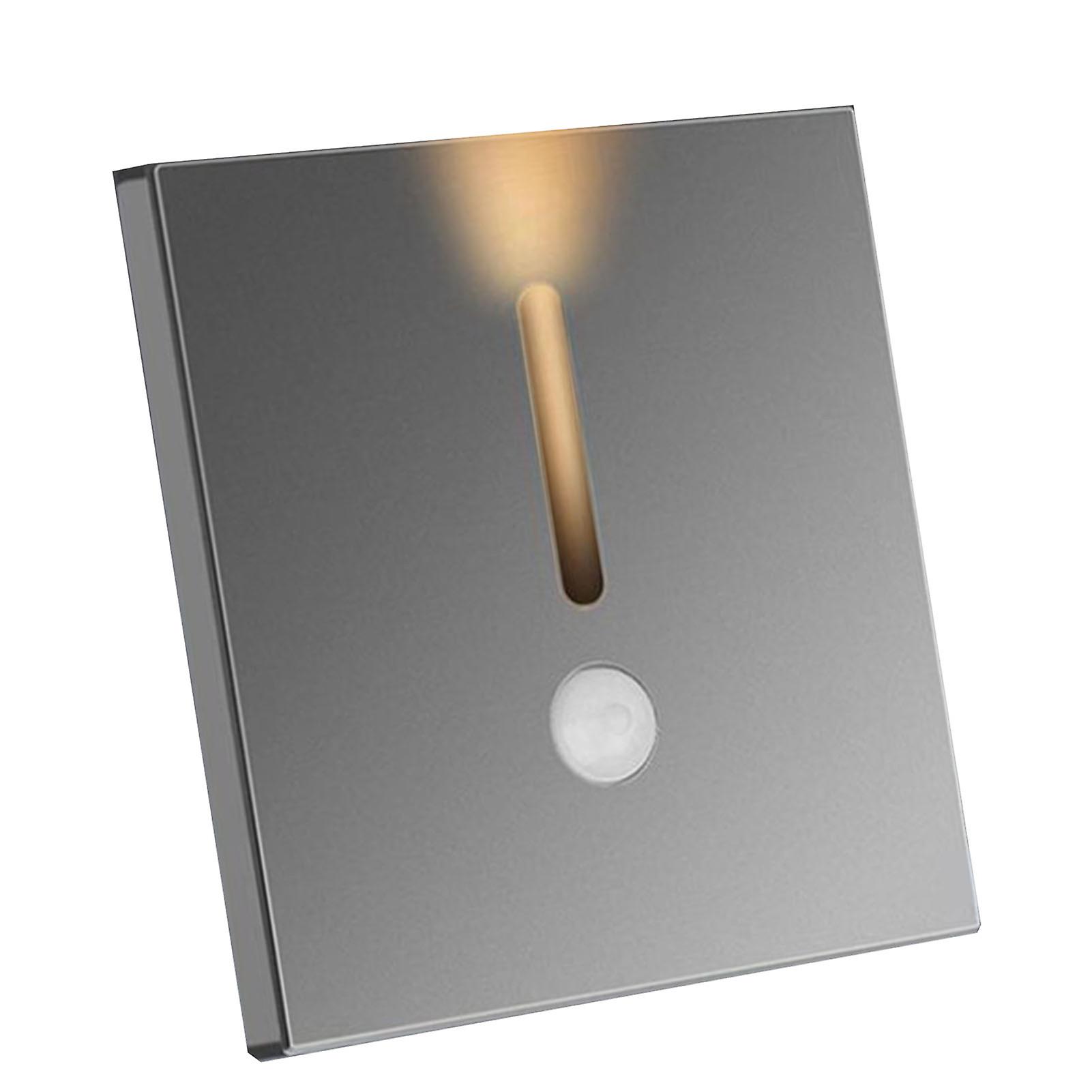 LED Motion Sensor Night Light ABS Small LED Induction Lamp for Bedside Corridor Hallway Grey