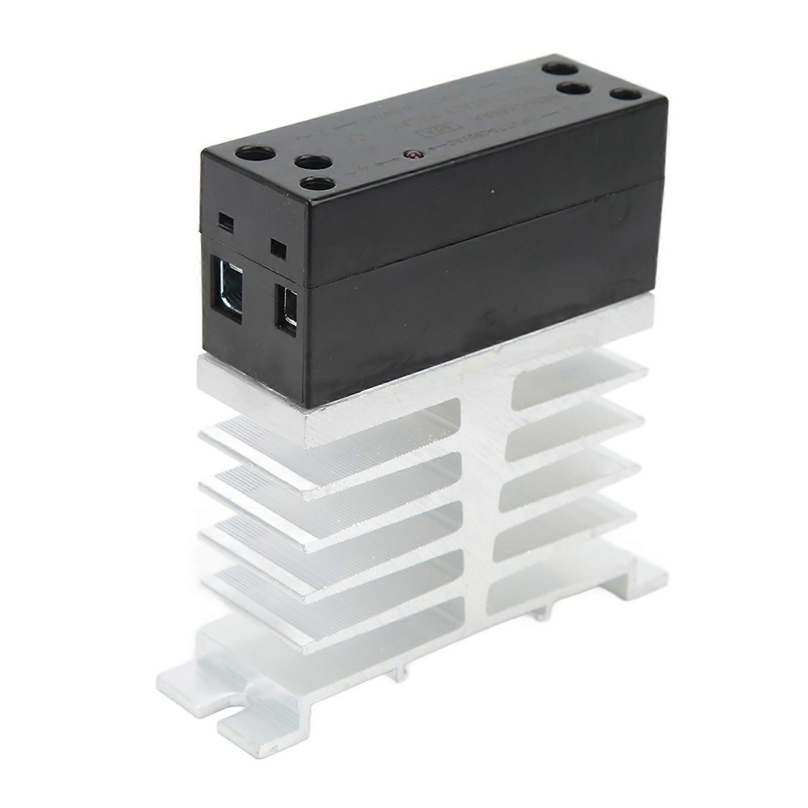 AC to AC Solid State Relay with Heat Sink Flame Retardant 70‑280VAC Input 24‑480VAC Output SSR Module 80A