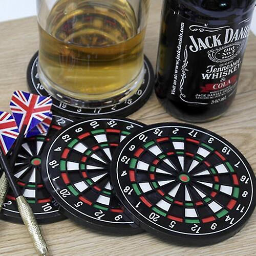 4pcs/set 10.5cm Kitchen Tableware Dart Board Coaster Mouse Pad Mini Dart Board