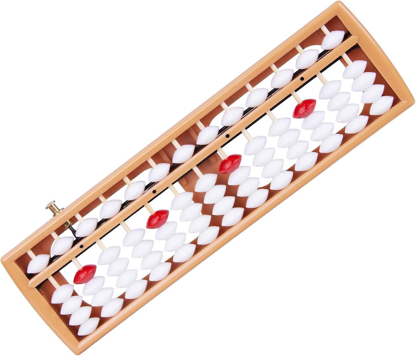 Soroban, wooden abacus with 13 rows, Chinese / Japanese calculator, counting tool with reset button,