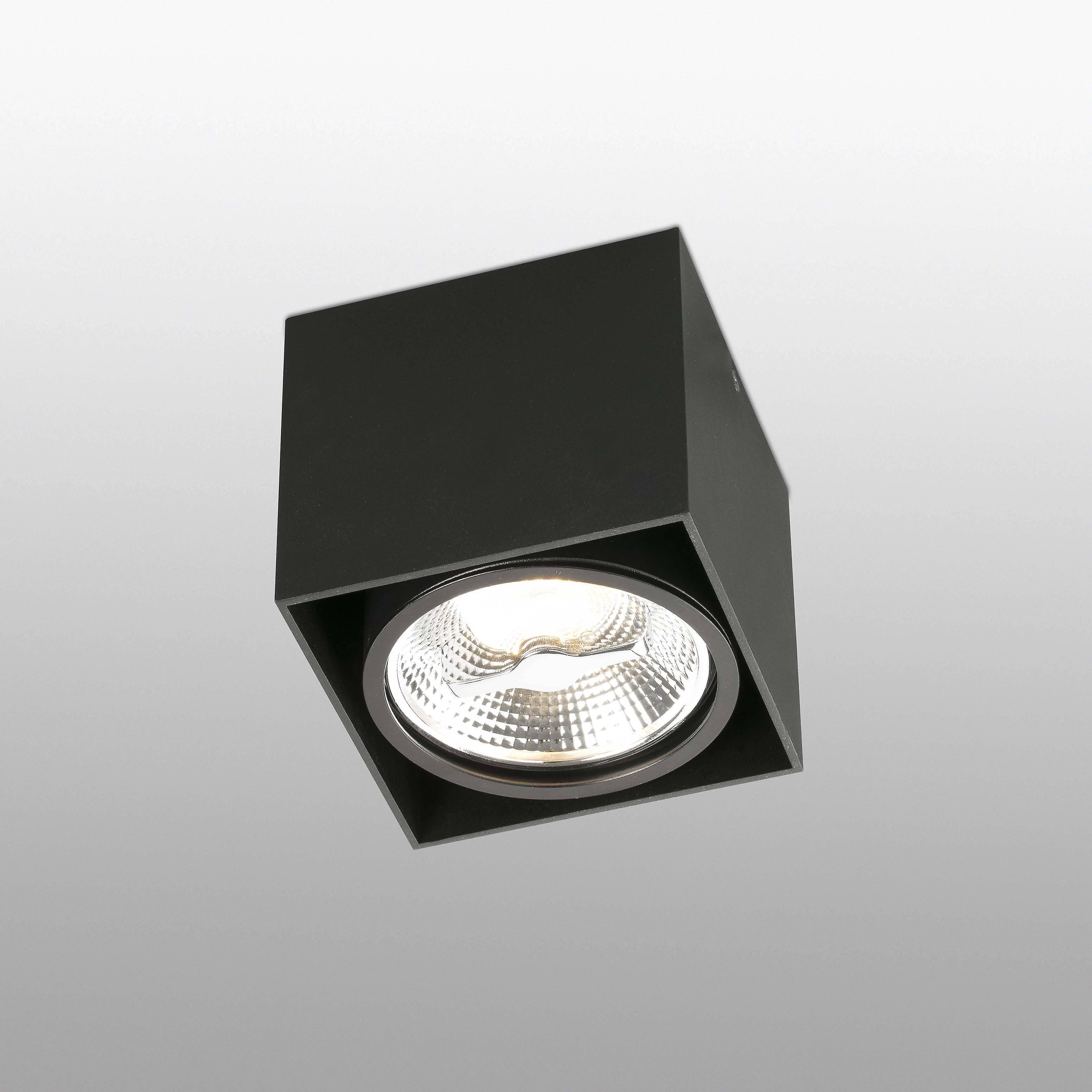 Faro Tecto - 1 Light Square Surface Mounted Downlight Black