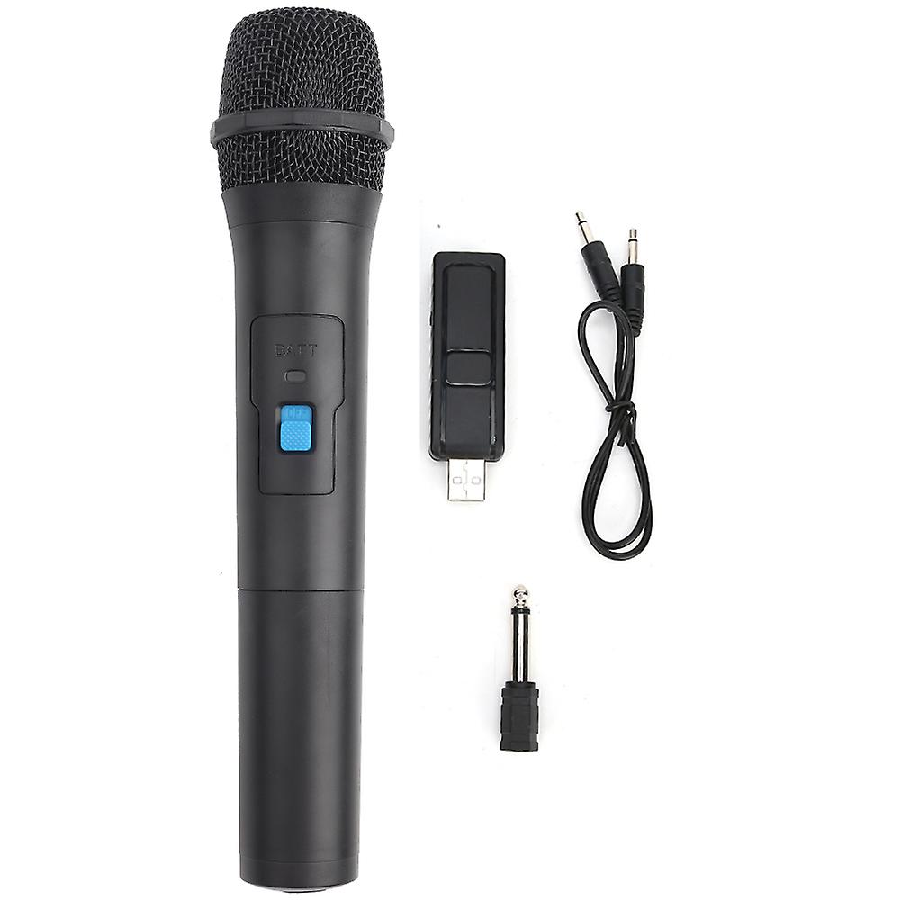 Black ABS VHF Wireless Microphone with USB Receiver - Long Range, Plug & Play, Portable