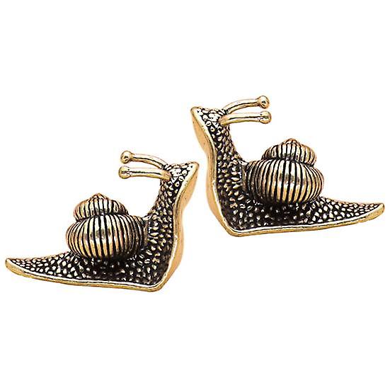 2Pcs Snail Ornament Retro Copper Mini Snail Statue Fine Workmanship Adorable Snail Figurine for Home Desk Decoration