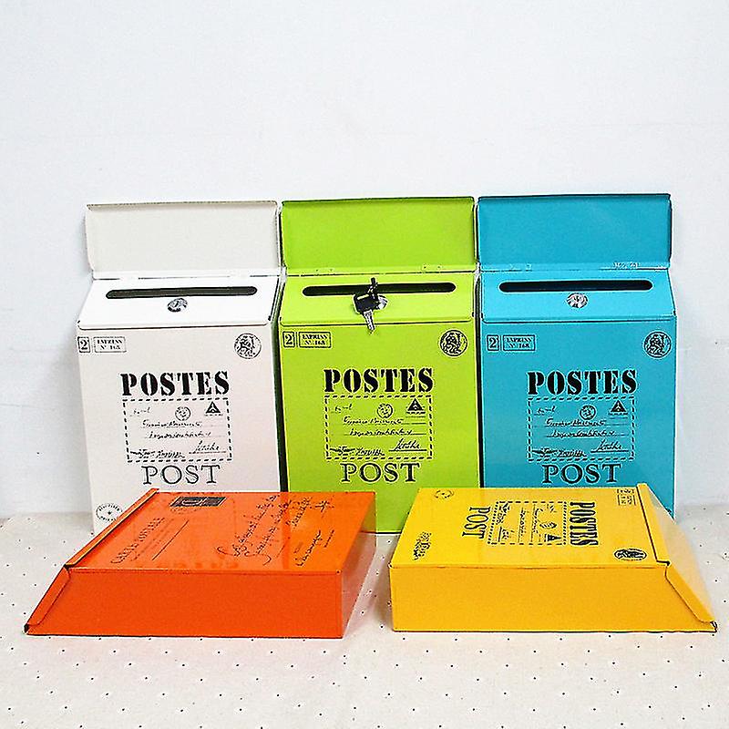 1 piece lock mailbox retro mailbox wall mounted mailbox tin newspaper mailbox