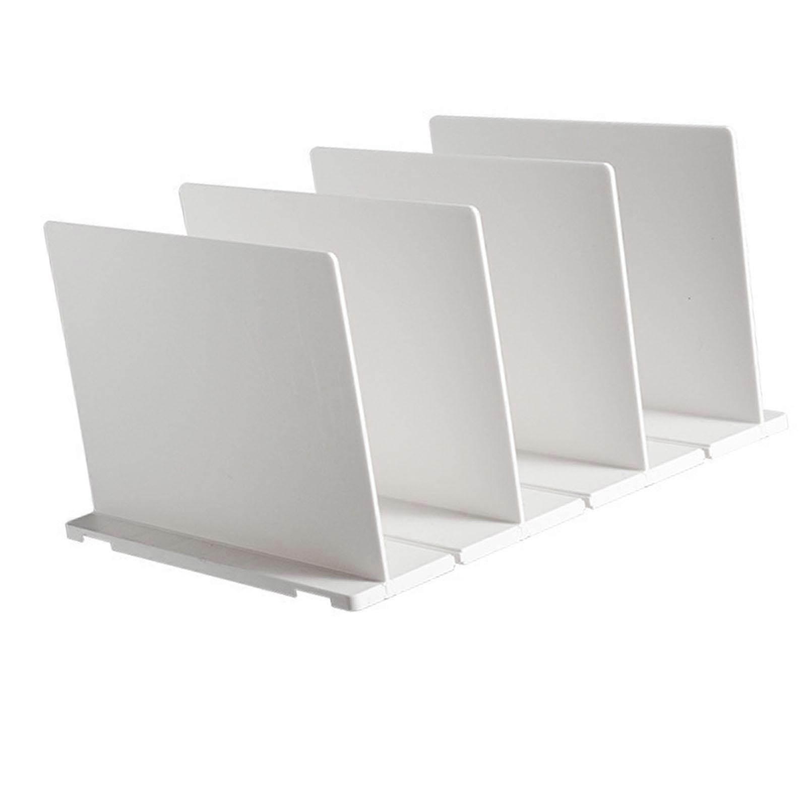 Shelf Divider White Sturdy Plastic Easy Assembly Adjustable Vertical Handbag Separator for Home Wardrobe Closet 
