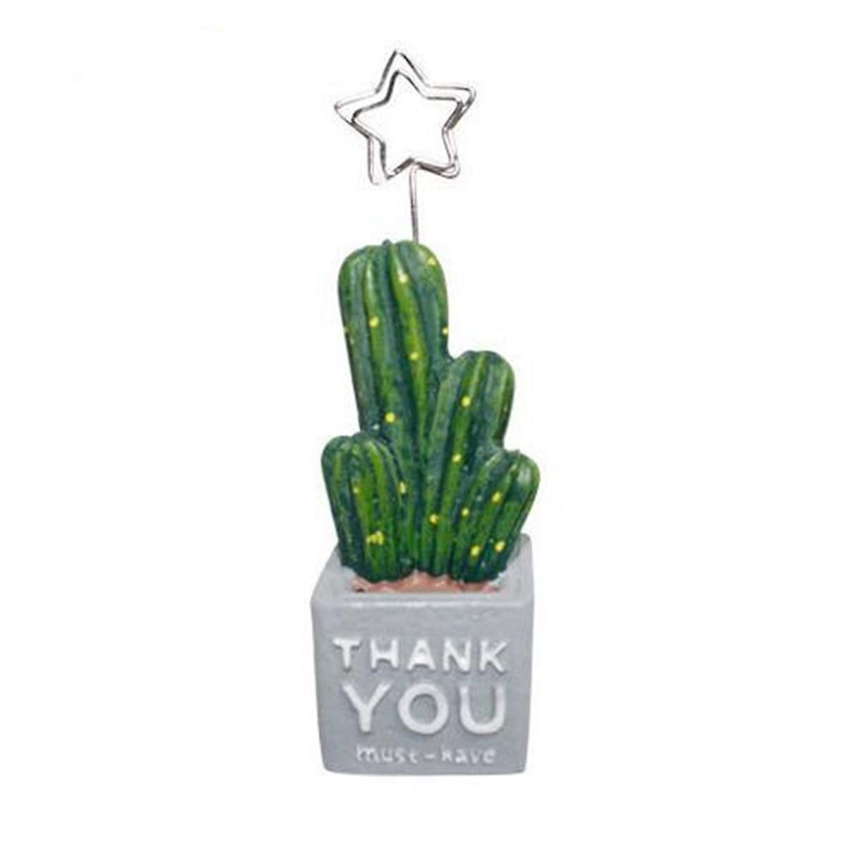Cactus Plants Resin Message Photo Card Paper Clip Memo Note Holder Home Office Desk Decorations
