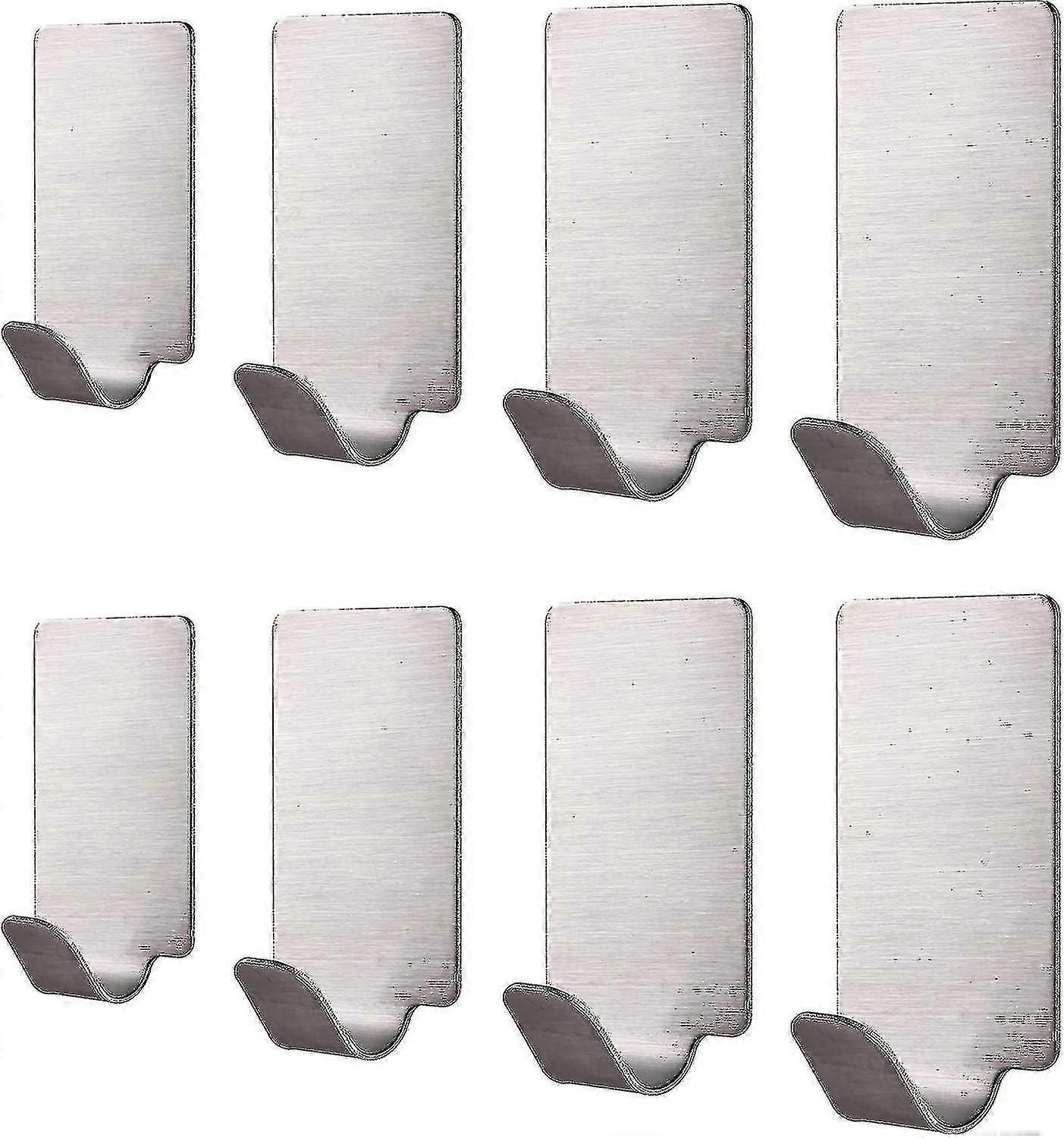 Self Adhesive Hooks, 8pcs Stainless Steel Towel And Robe Hooks For Kitchen