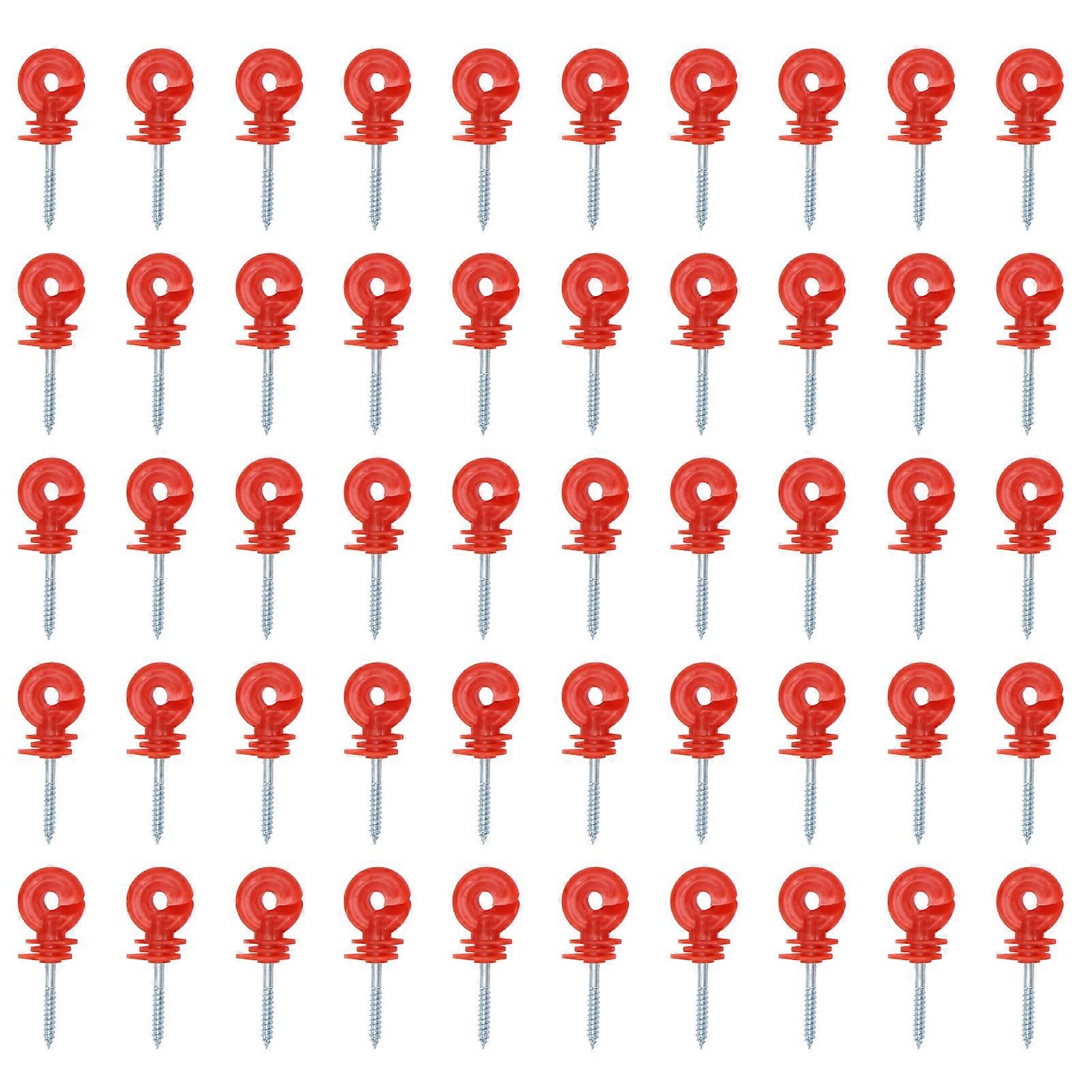 50ks Plot Izolátor Šroub V Ohnivzdorné Sluneční Ochrana Plastová Ocel Elektrický Plot Izolátory Pro Elektronický Plot Červená