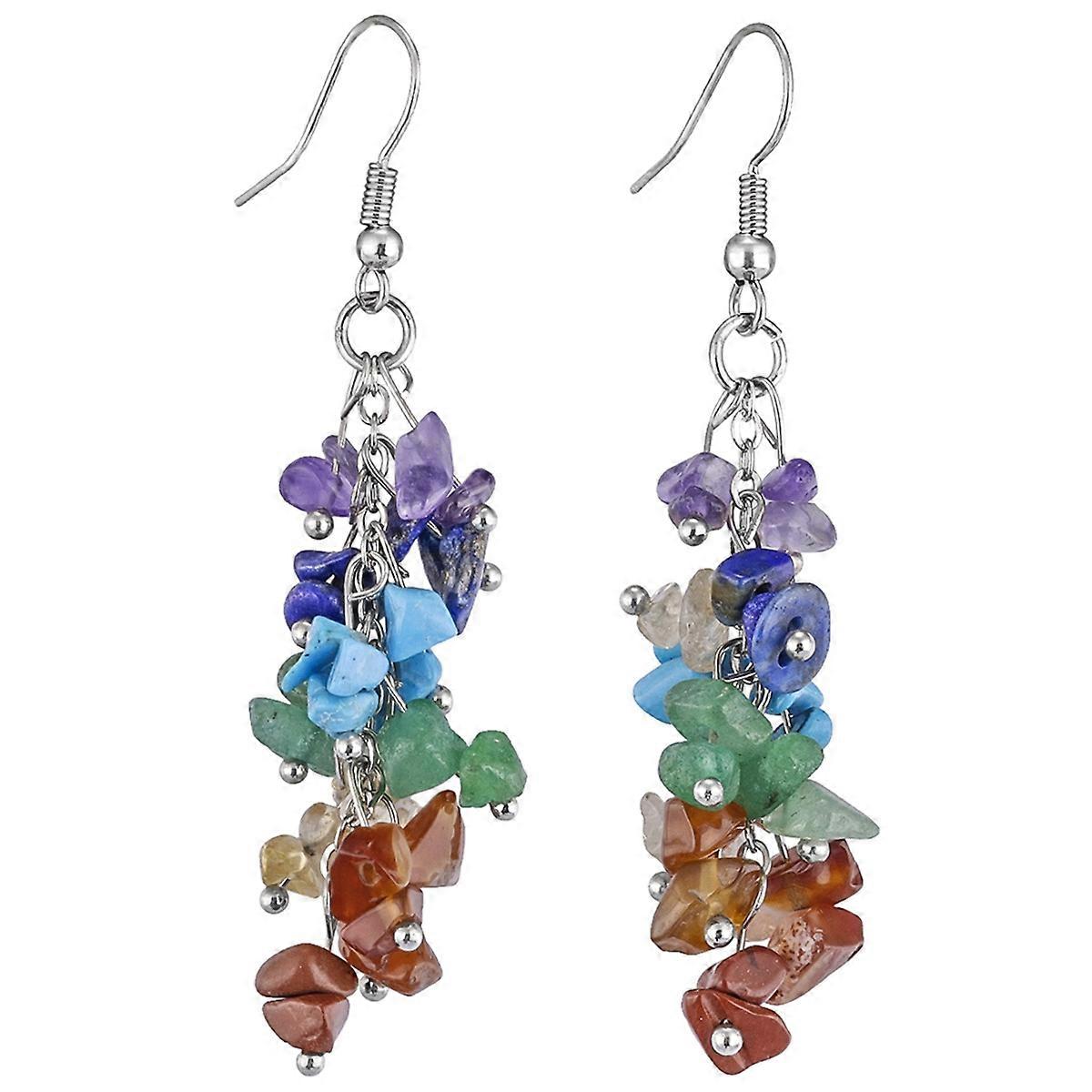 Earrings-Colorful Grapes-Rainbow Glitter-Trendy Accent