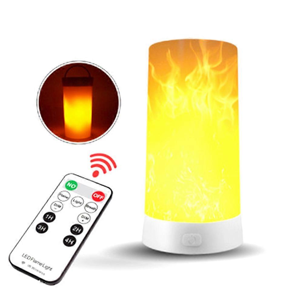 1/2/4 Pack Led Flame Effect Light Bulbs Usb Rechargeable Flame Table Lamp 4 Modes Dimmable Flameless Candle Light For Christmas