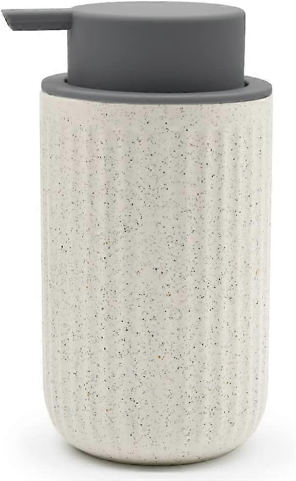 Soap dispenser beige, 400ml refillable soap dispenser detergent dispenser made of ceramic for liquid soap, hand soap and detergent, soap dispenser for