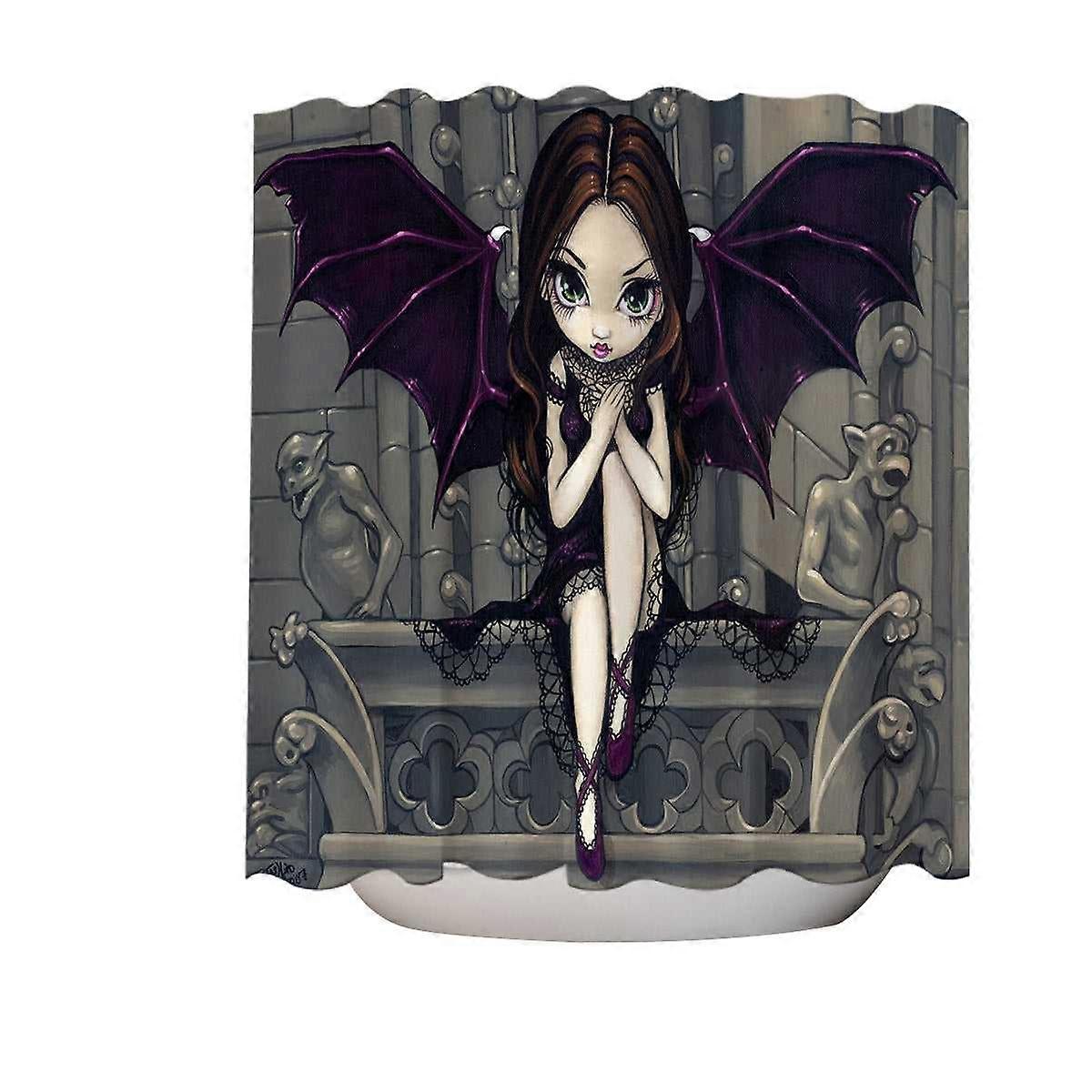 Gothic Fairy and the Gargoyles of Notre Dame Shower Curtain
