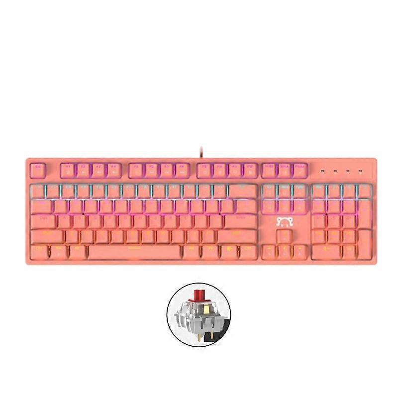 104 Key Wired Keyboard Ergonomic Rainbow RGB Backlit Wired PC Gaming Keyboards