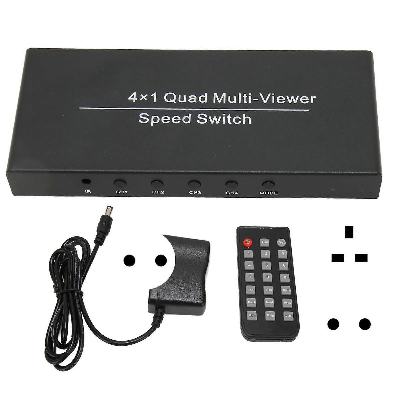 4X1 HD Multimedia Interface Multi Switcher 4 in 1 Out 1080P At 60Hz HD Multimedia Interface Multi Viewer 100?240V EU Plug