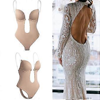 Women Backless Shapewear V-neck Bodysuit Body Shaper Underwear Briefs For Low Back Dress