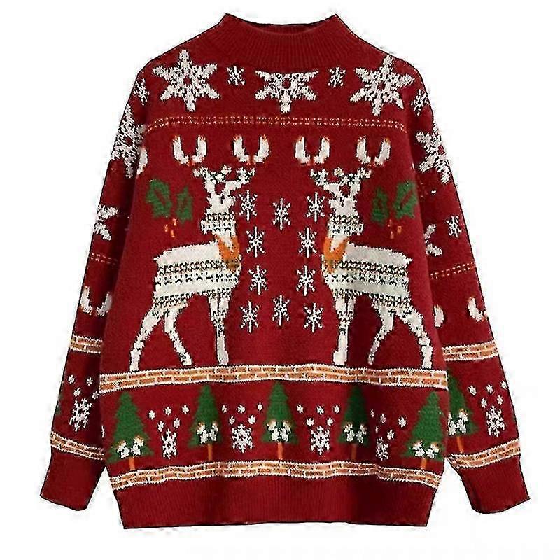 Pull de Noël pour femmes Noël Tricoté Pullover Pullover Jumper Tops