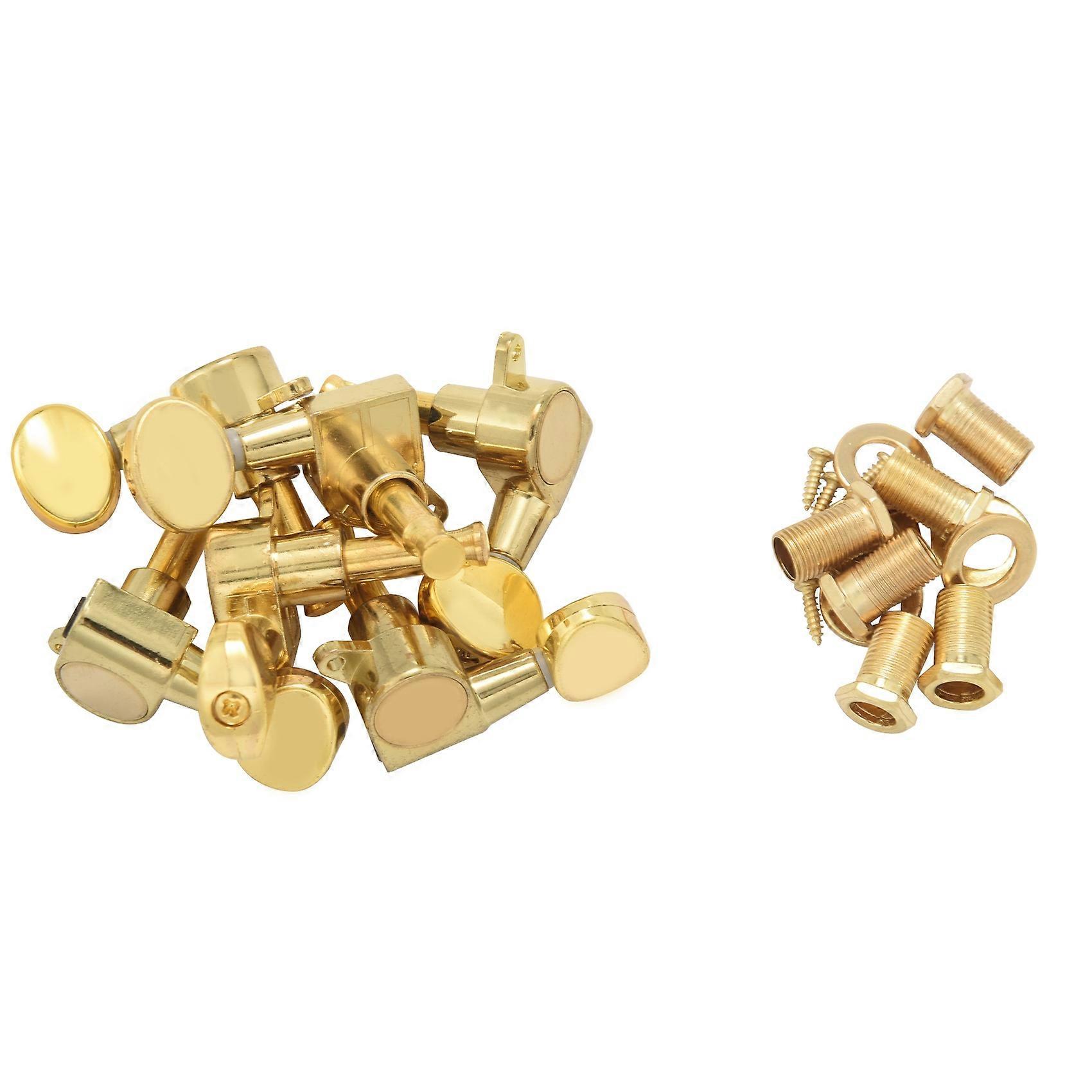 6 Guitar Tuning Pegs VERROUILLAGE Touches Guitar Strings Button 3L + 3R Gold