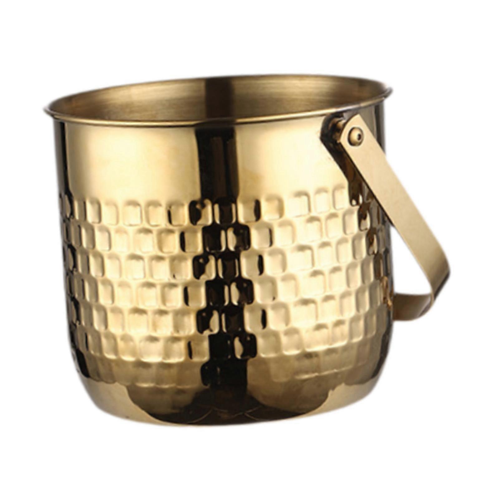 Ice Bucket with Handle Portable Wine Bucket for Bar Restaurant Chilling Wine gold