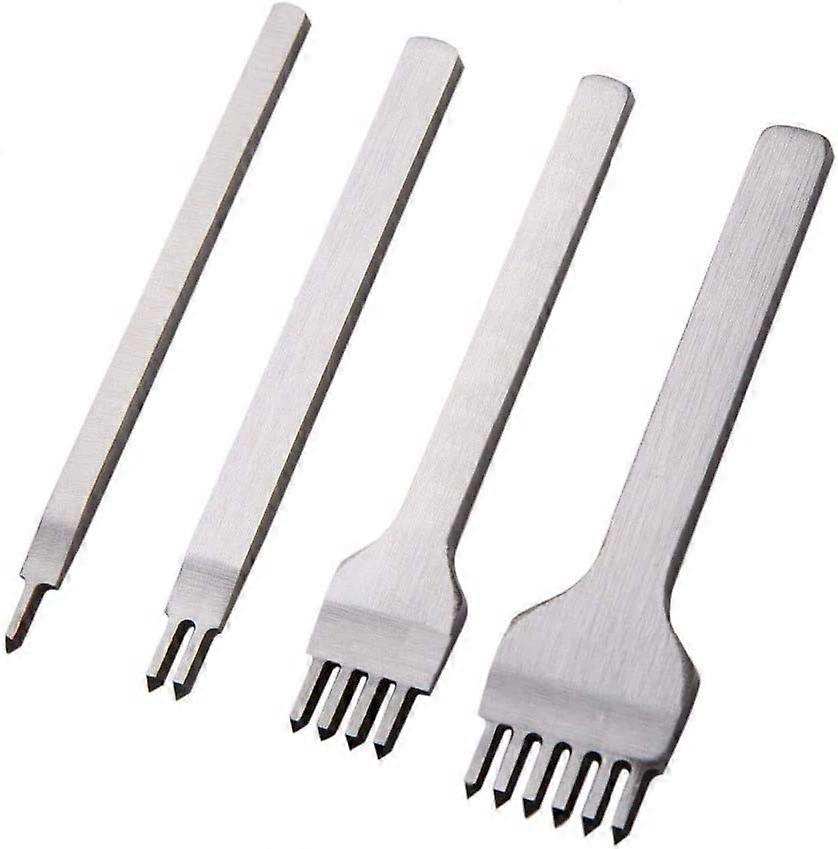 Leather Stitching Punch, Lacing Diamond Stitching Chisel 3/4mm 4 Pcs