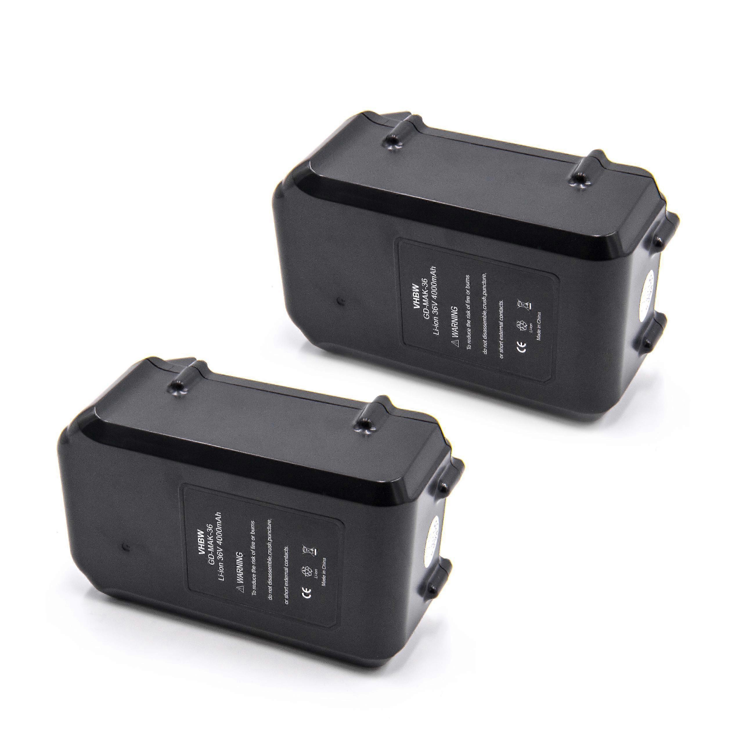 vhbw 2x accu compatibel met Makita BC300LDZ, BC300LDWBE, BC300LDWB, BHR261RDE, BHR261, BC300, BC231UZ, BC231USD tool (4000 mAh, Li-Ion, 36 V)