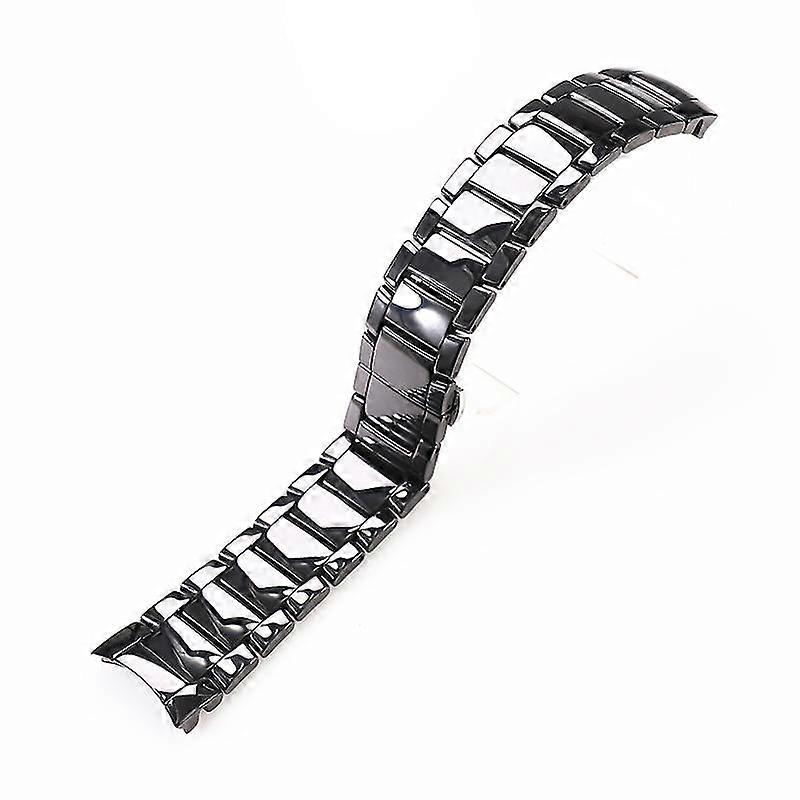 התאמה תואם רצועת שעון ארמני Ar1474 Ar1452 Ar1451 גברים נשים שחור לבן 22 מ"מ 24 מ"מ רצועת שעון קרמי רצועת רצועה החלפת חגורת רצועה