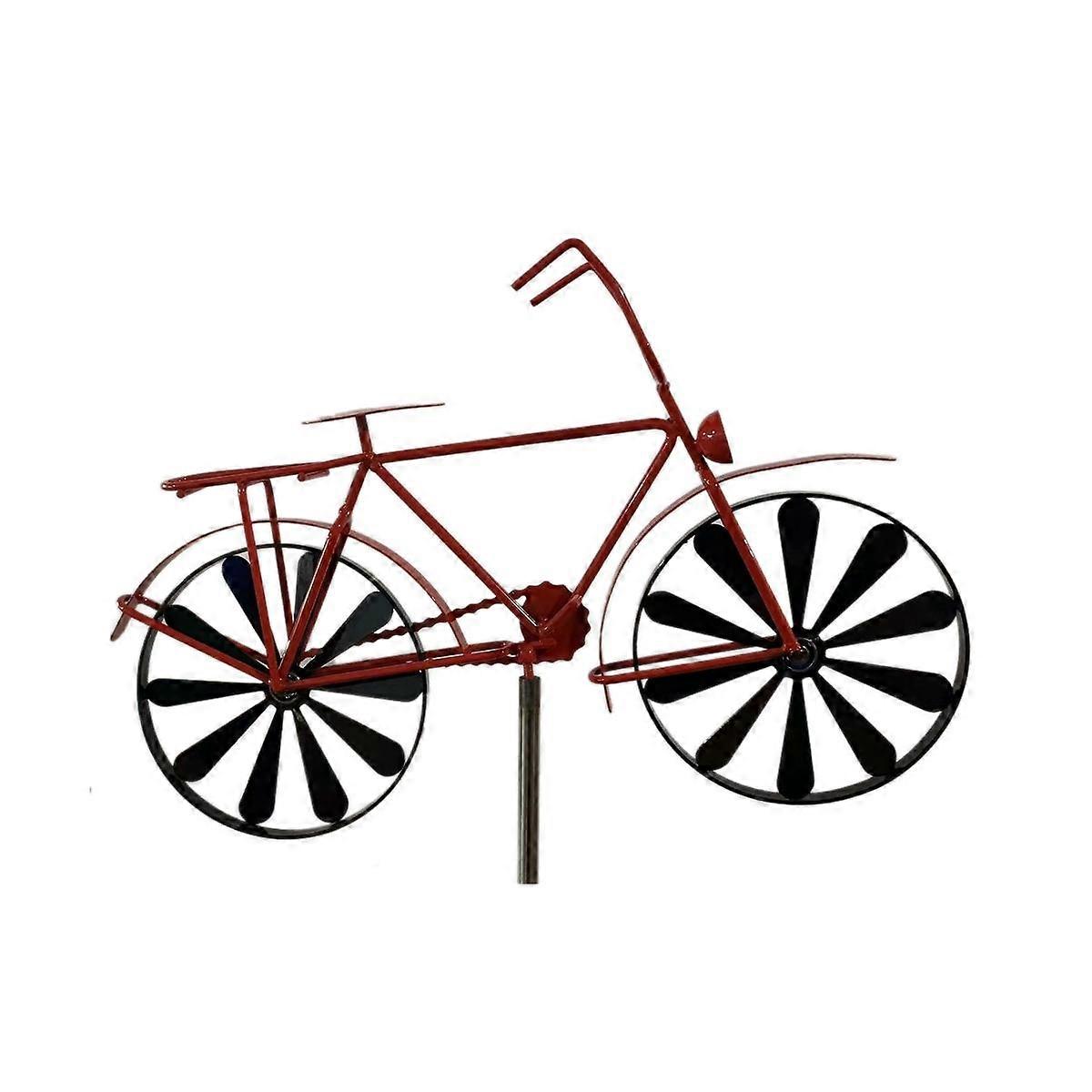 Iron Wind Spinner,51In H Bicycle Wind Spinners, Bike Stake Decoration, Outside Garden Decor for Pat