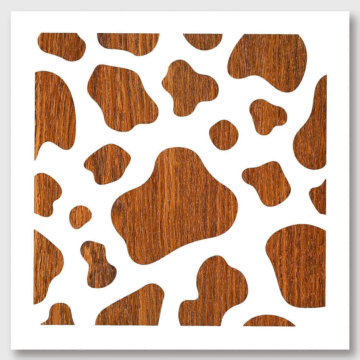 Cow Spots Stencil Reusable Plastic Stencils Square DIY Craft and Painting Wall Stencils 11.811.8 Inch for Painting on Wood Canvas Paper Furniture Wall
