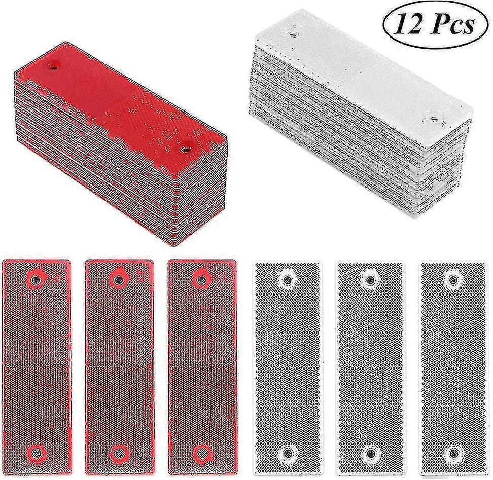 Anhänger Reflektierende Warnplatte Kunststoff Rot / Weiß Marker (2 Farben) 12 Stück