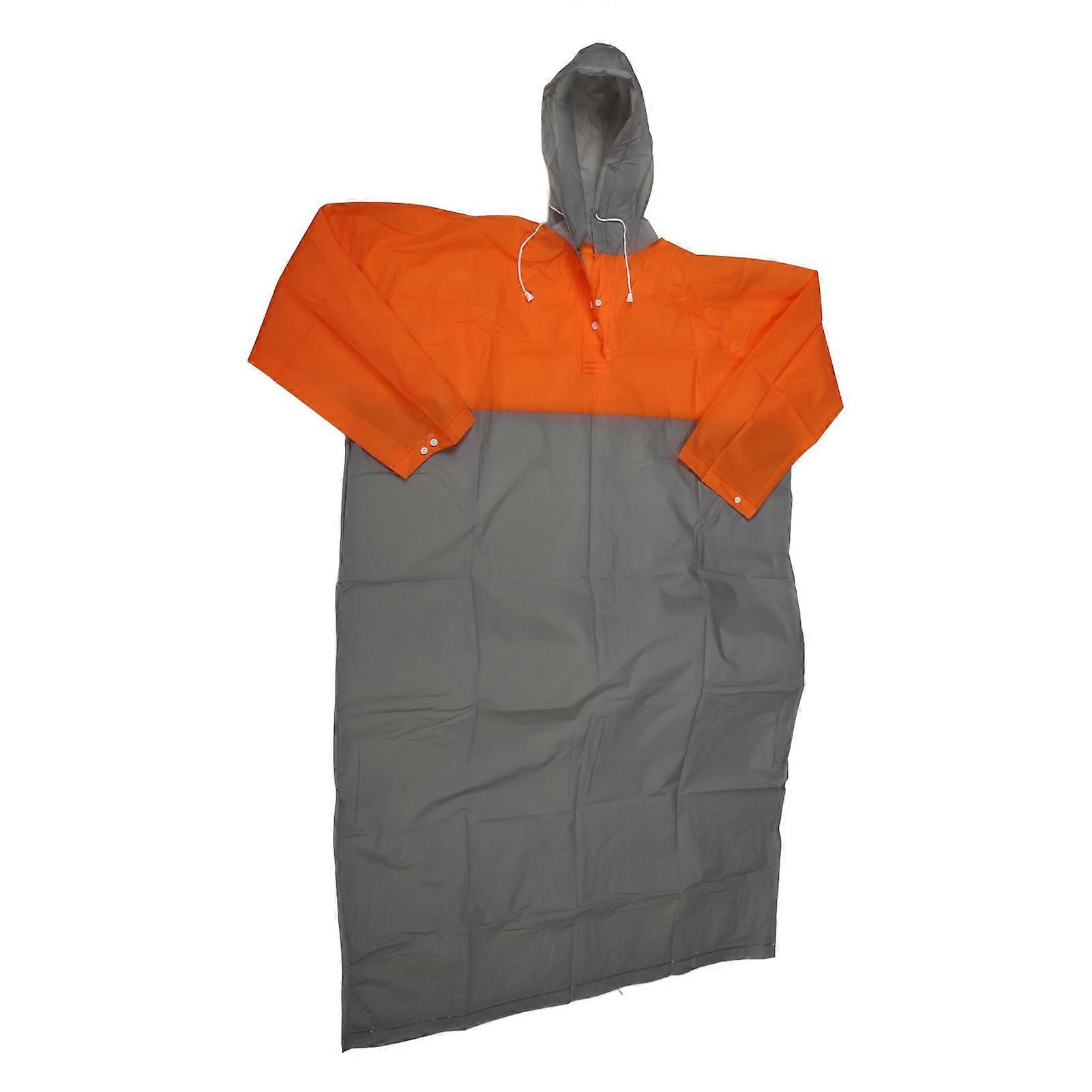 Erwachsene Regenmantel Lose Weich Wasserdicht Wiederverwendbar Tragbar Regenmantel Für Reisen Wandern Orange Grau