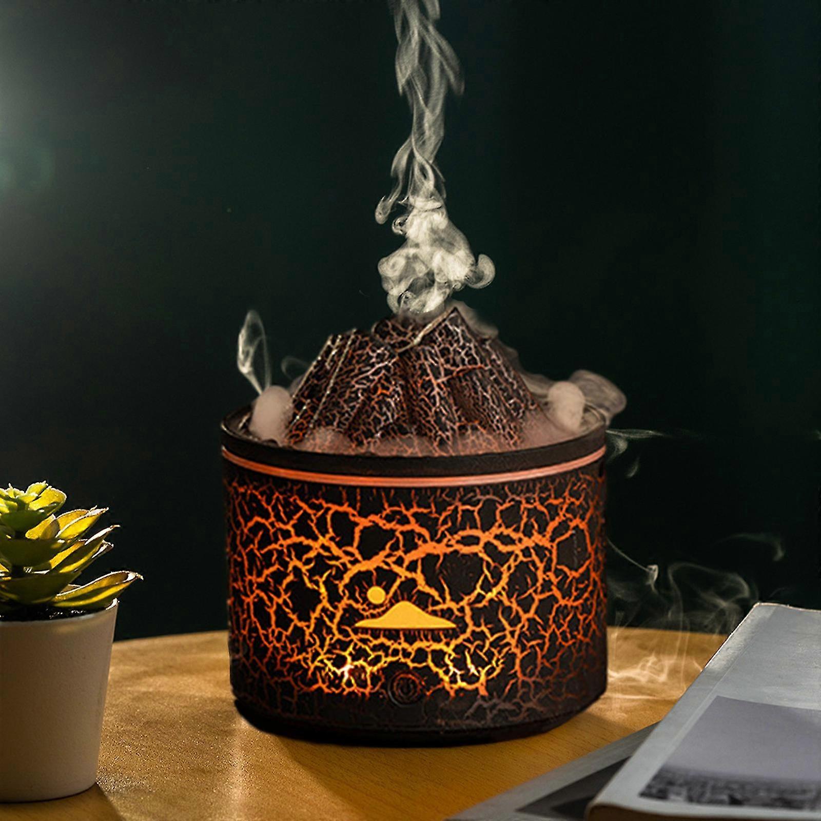 Aromatherapy Essential Oil Diffuser, 180Ml Cool Mist Diffuser/Humidifier With Flame & Volcano 2 Mist Mode Timer & Auto Shut-Off