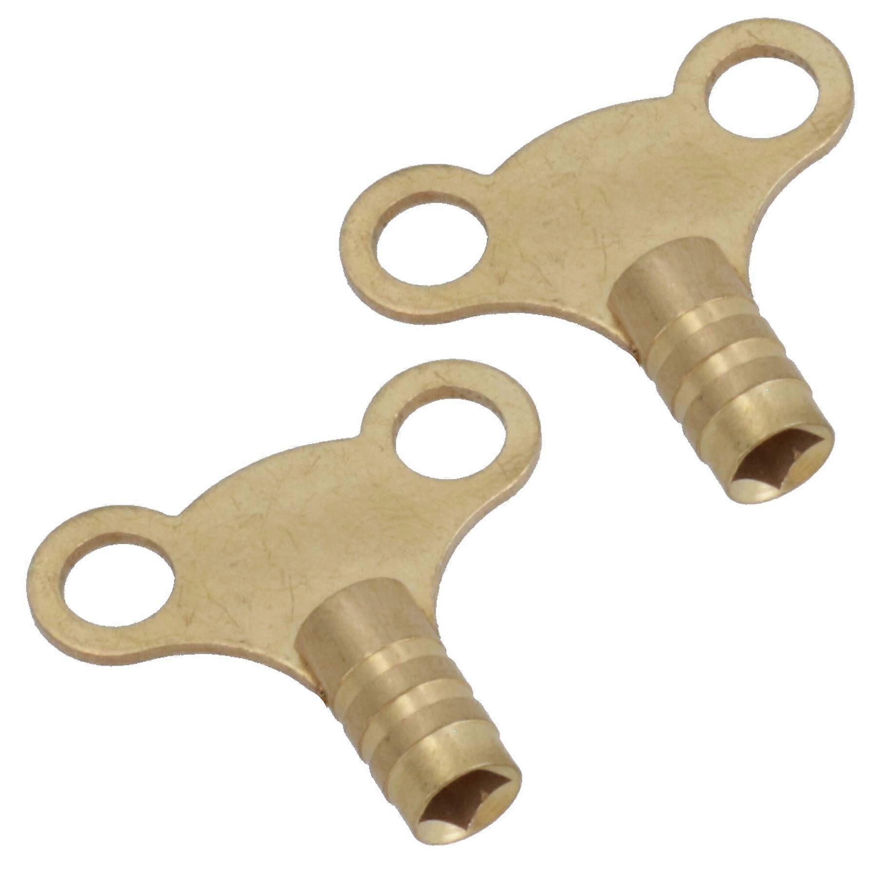2pc Radiator Keys Brass Bleed Plumbing Bleeder Key Air Vent Central Heating TE943