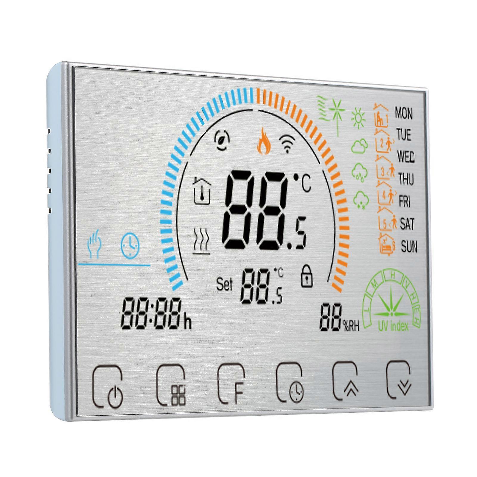 3A 95~240V Boiler Heating Energy Saving Smart Thermostat with Touchscreen LCD Display Weekly Programmable Room Temperature Controller Home Improvement