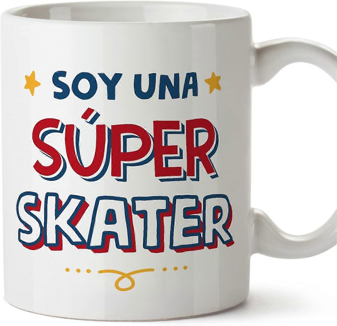 Hrnek pro skejťačky ve španělském sójovém speru Vtipný dárek pro kolegy Keramický hrníček o objemu 11 oz