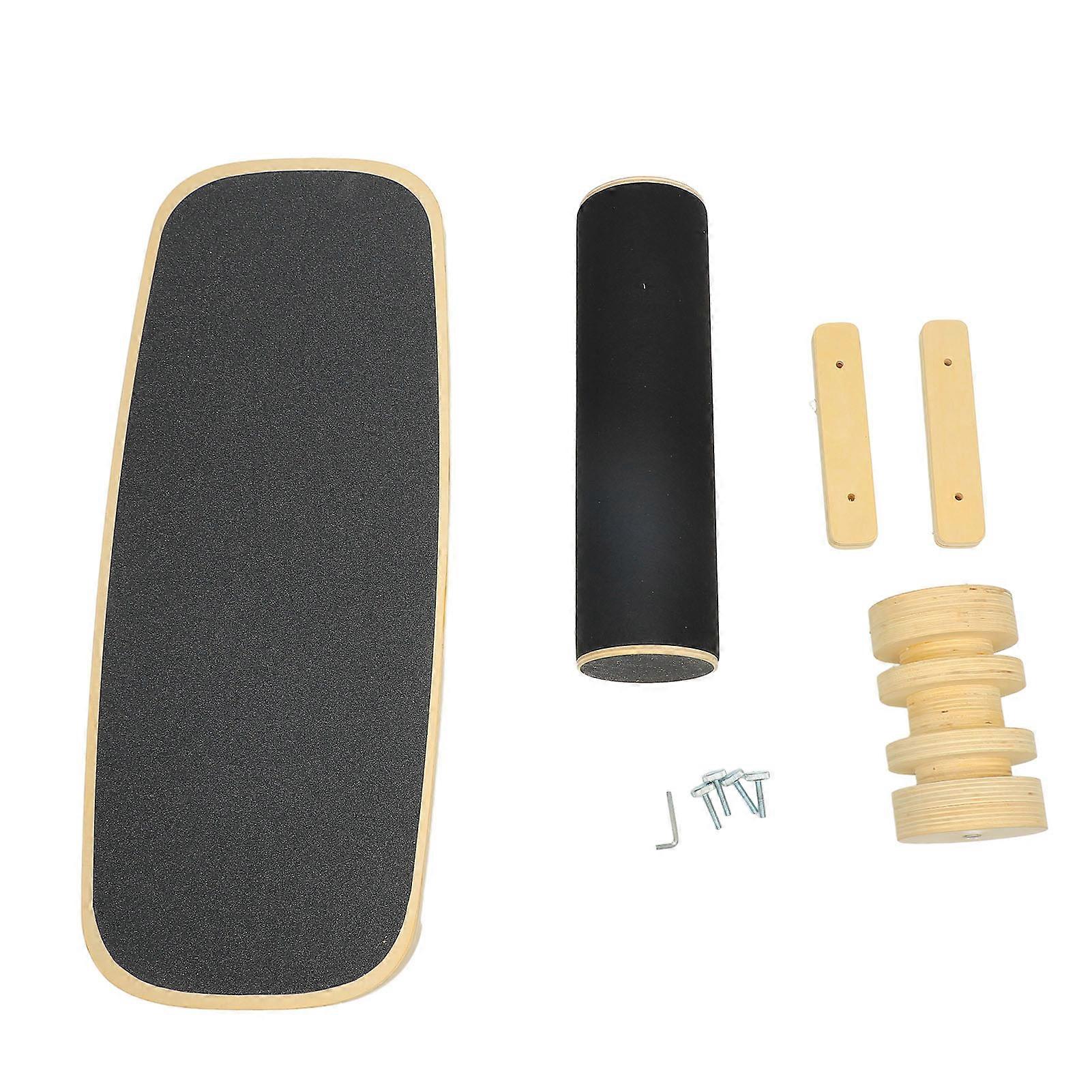 Wooden Balancing Board 2 in 1 Adjustable Surf Trainer Board for Simulation Balance Training