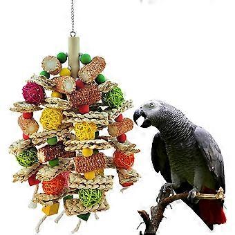 Colorful Rattan Balls Bird Chewing Toy Corncob Bite Safe Material Chewing Toy for Birds Parrot Lover Cage Tool