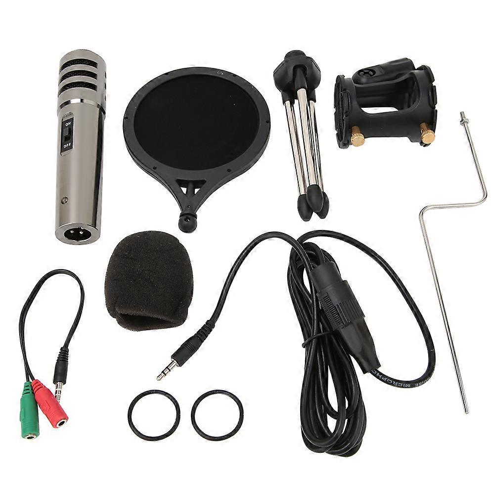 3.5mm Sound Studio Broadcasting Condenser Microphone with Bracket Anti Spray Net Set