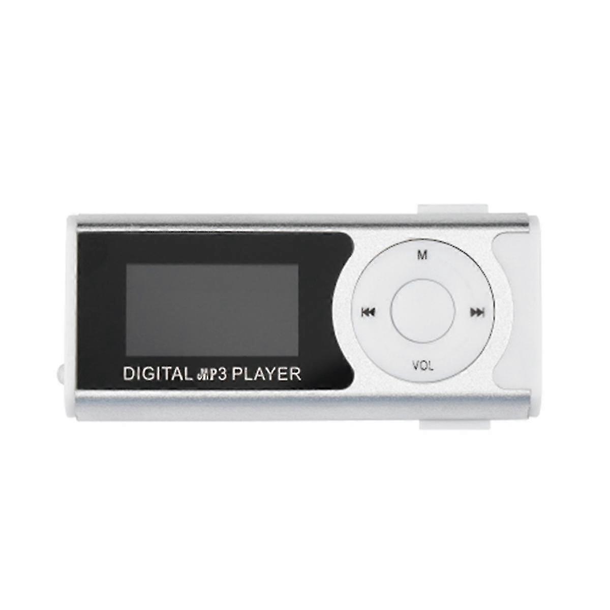 MP3 Media Player Back-Clip Mini USB LED Light LCD Screen Support MP3/WMA Audio Formats Music Player