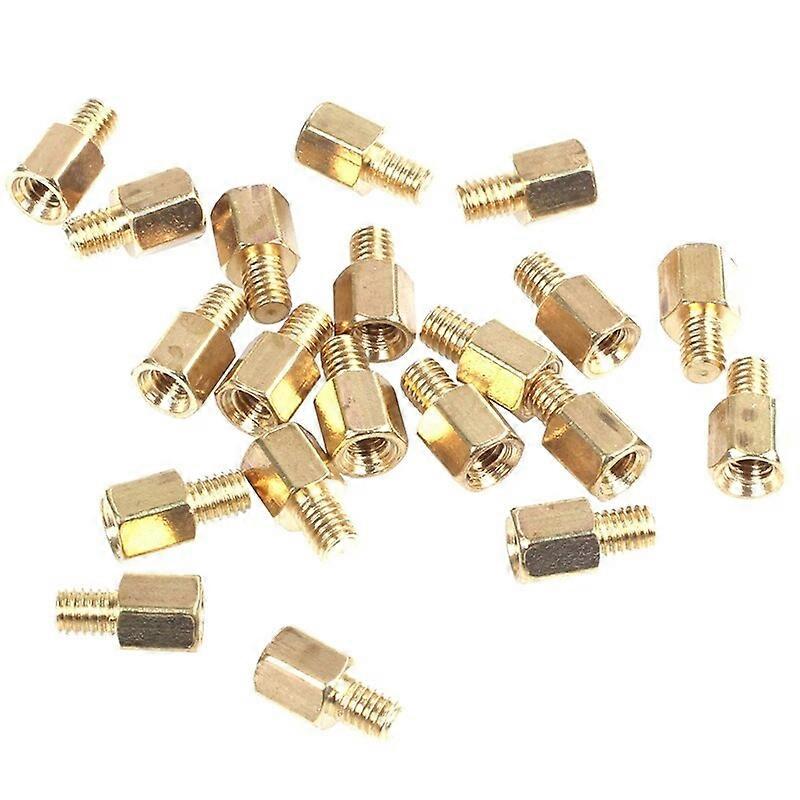 20 pcs PC PCB Mainboard Spacer Hexagonal Brass M3 * 5 + 4 mm