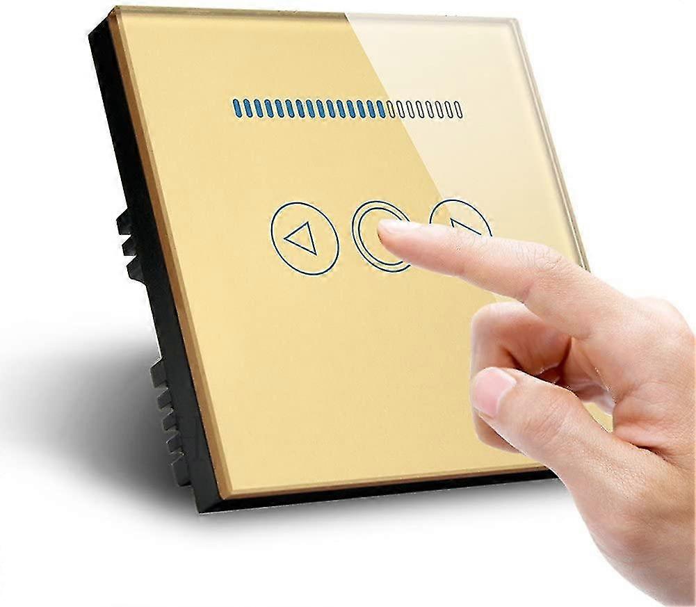 500w Led Touch Dimmer Crystal Panel Wall Switch For Led Lamp (glod)
