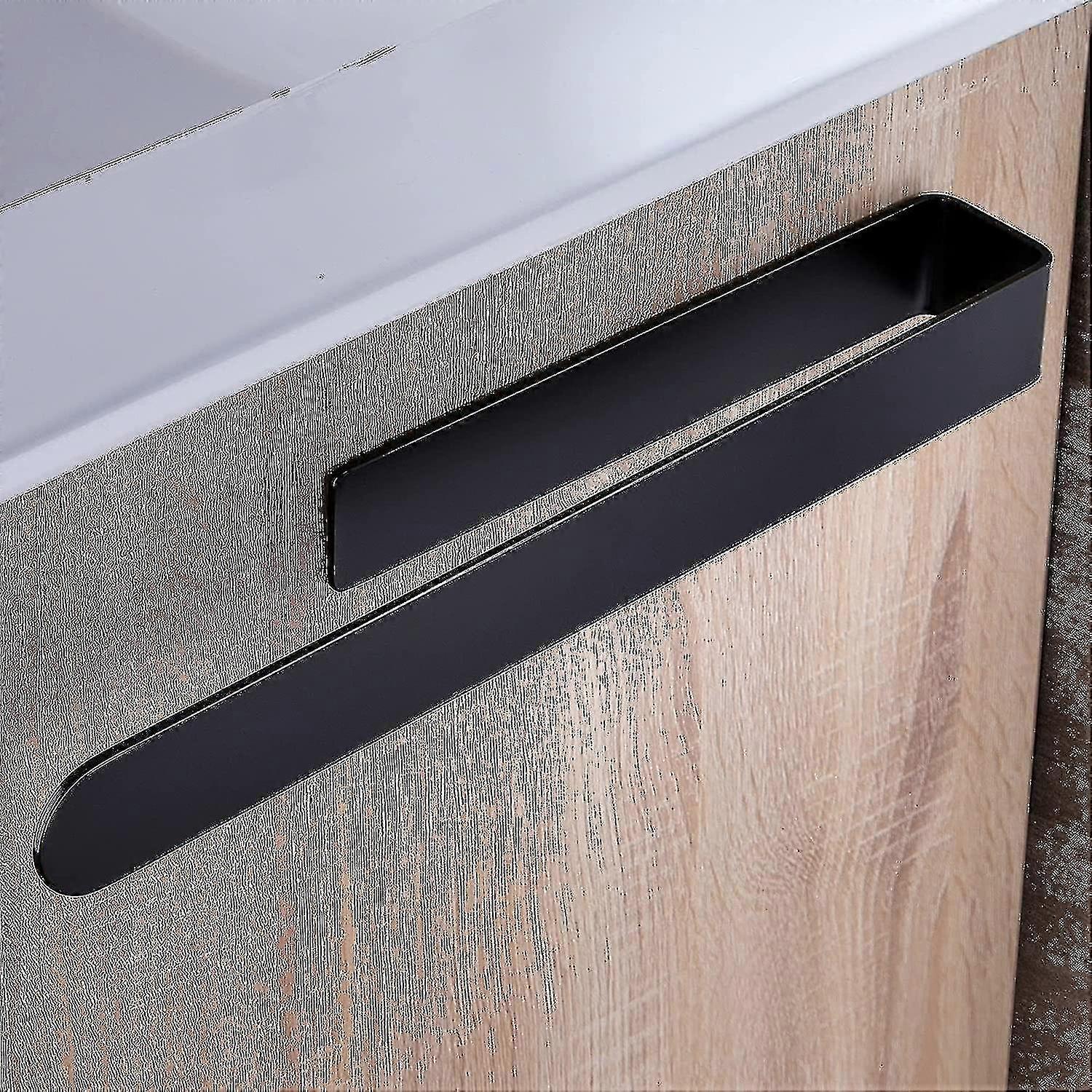 Kylpyhuoneen pyyheteline ilman porausta itseliimautuva pyyheteline ruostumaton teräs 37cm musta Niuniu