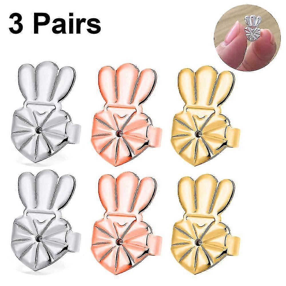 3 Pairs Earring Lifters,hypoallergenic Earring Backs For Droopy Ears