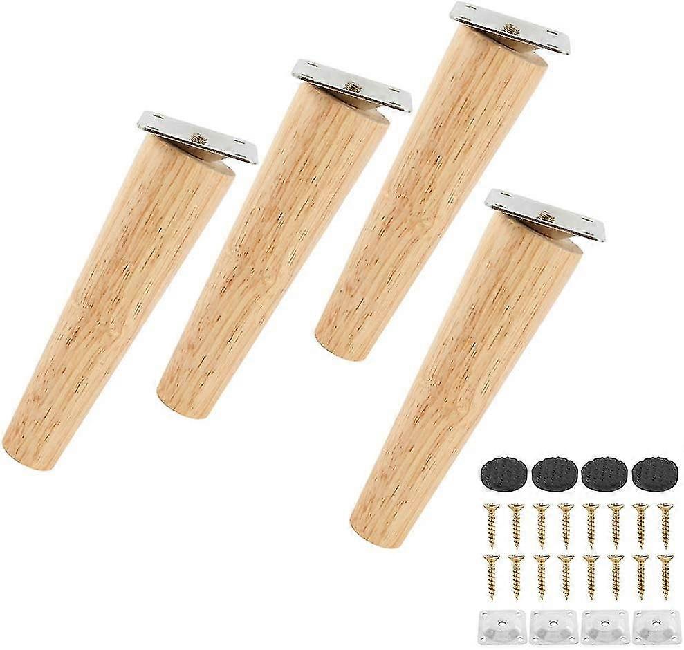 Set med 4 massiva trä soffben, möbelben