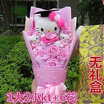 サンリオハローキティぬいぐるみ花束卒業帽子手作り人形かわいい石鹸