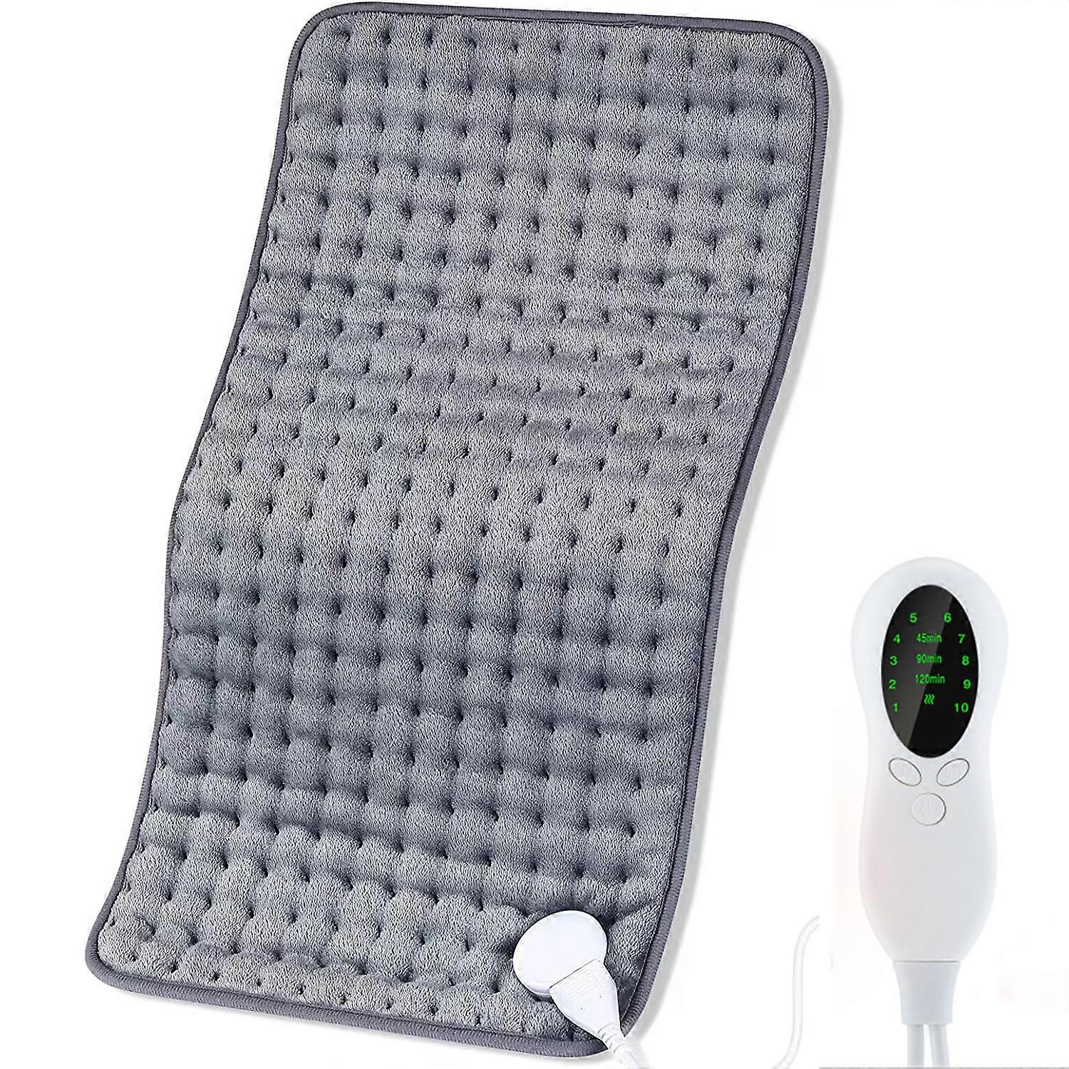 Low Voltage Multi Function Electric Heating , with Auto Shut-Off,10 Heat Settings, Grey Heating Pads for Cramps with LED Controller