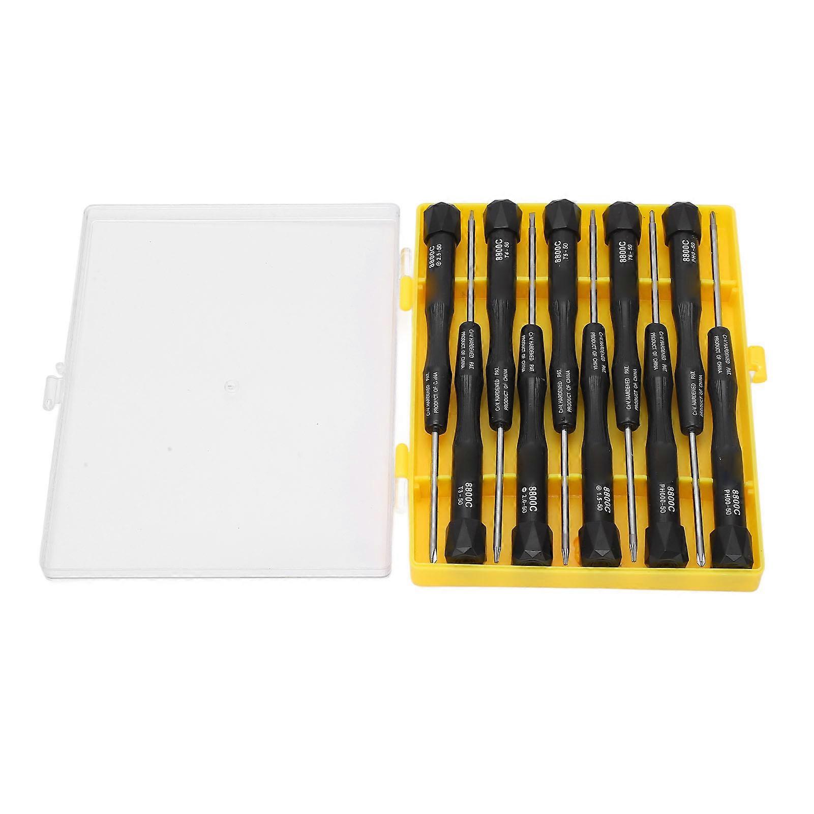 10Pcs Screwdriver Chrome Vanadium Steel Magnetic Bit Non Slip Effort Saving Screwdriver Set with Case