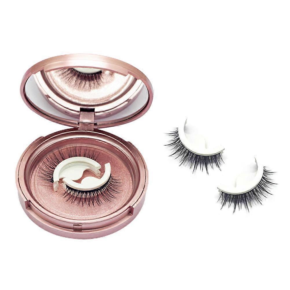 1 Pair Reusable Self Adhesive Eyelashes Glue Free Waterproof False Eyelashes No Liner or Glue Required