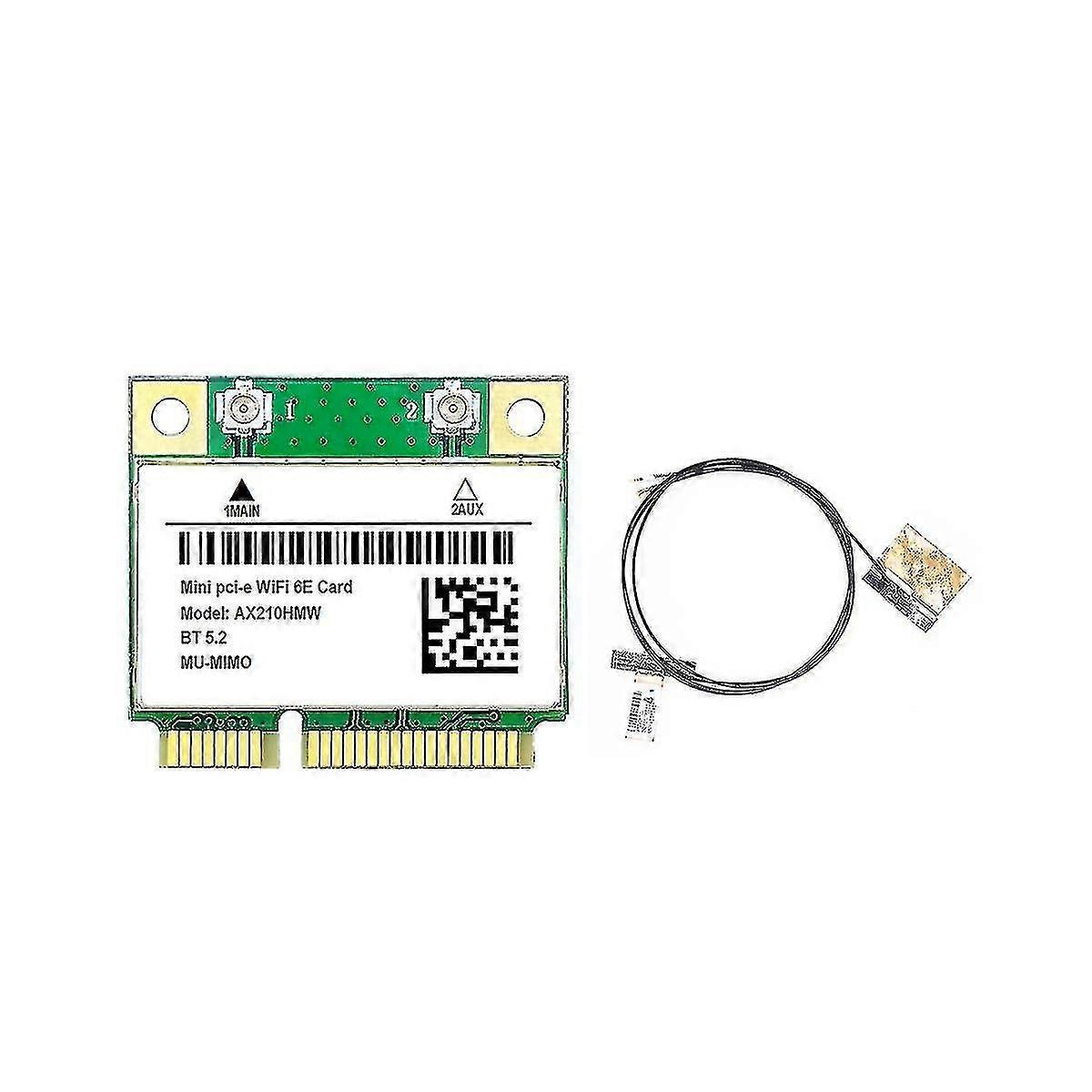 Ax210hmw Wifi Card+antenna Wifi 6e Mini Pci-e Ax210 802.11ax/ac 2.4g/5g/6ghz Bt5.2 Wireless Adapter