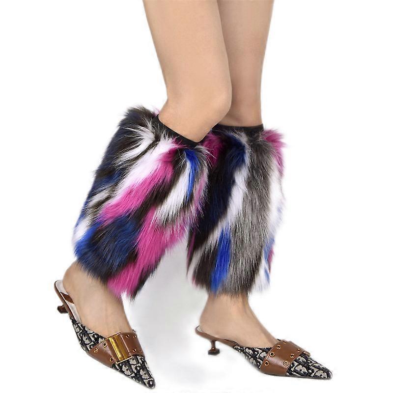 Faux Fur Leg Warmer,Warm Fuzzy Leg Warmer Boot Cuff Cover for Party Costumes
