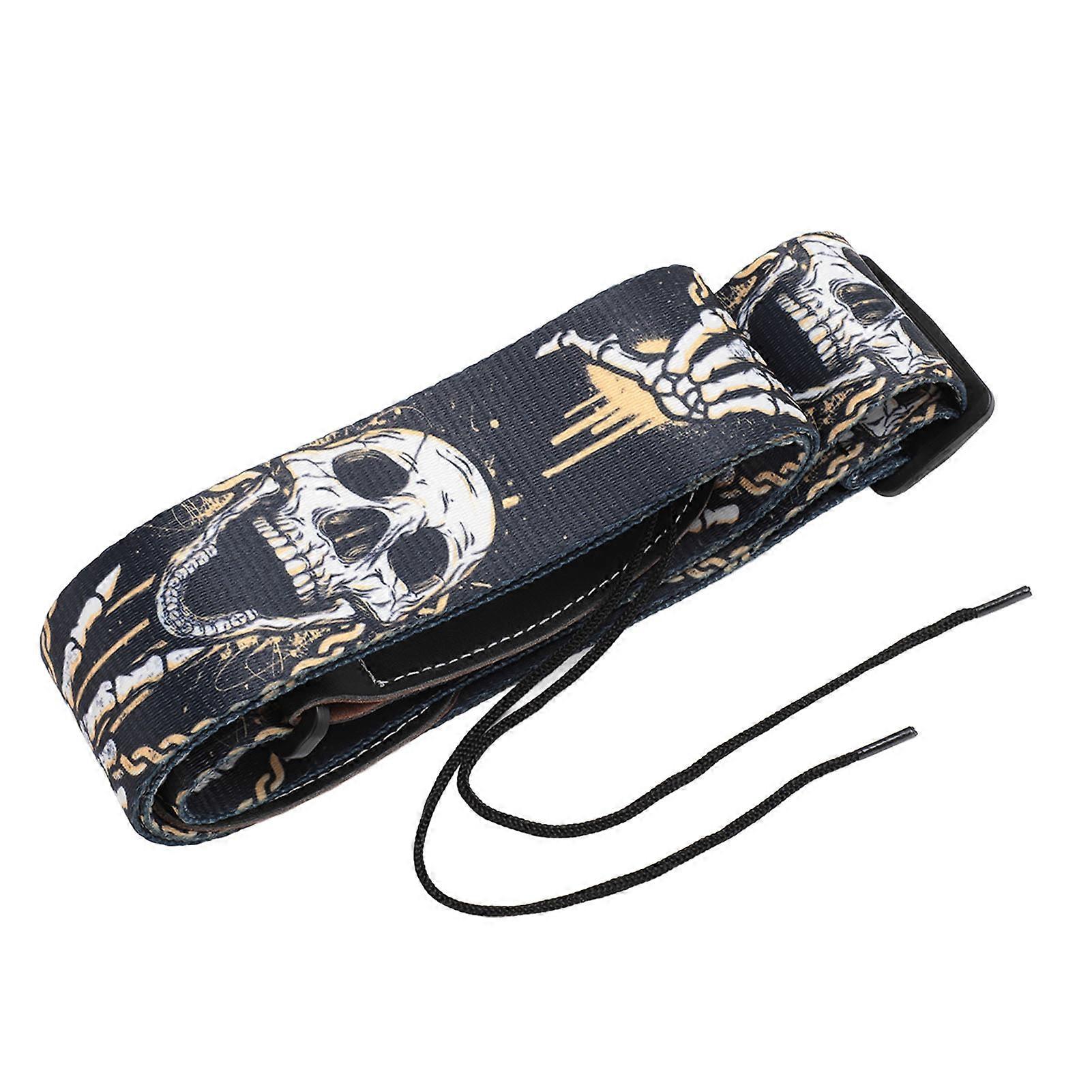 Gitarrrem Cool Skeleton Design Justerbar 2 tum bred polyester gitarrrem för bas elektrisk och akustisk gitarr